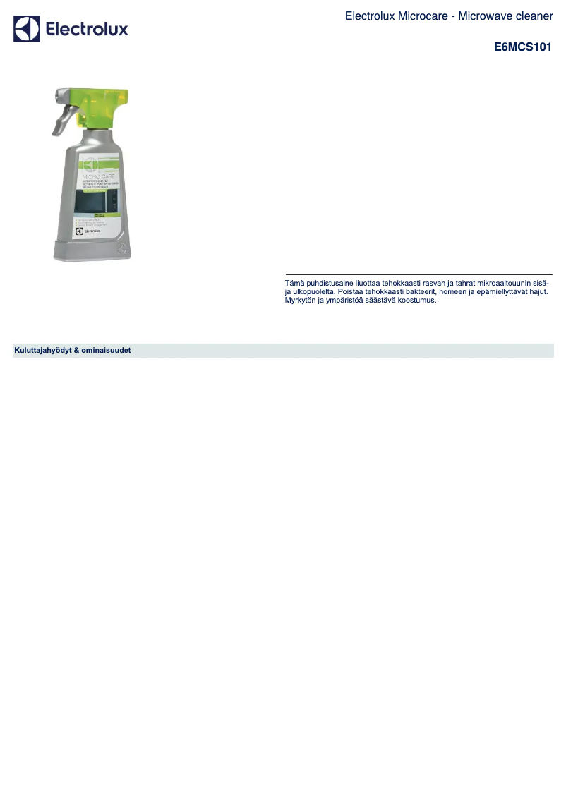 Image de la première page du manuel de l'appareil E6MCS101