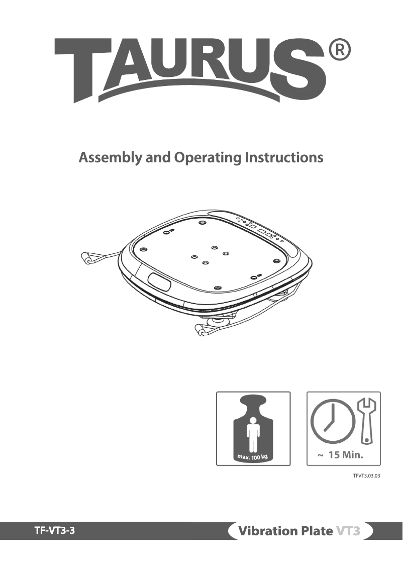 Image de la première page du manuel de l'appareil VT3