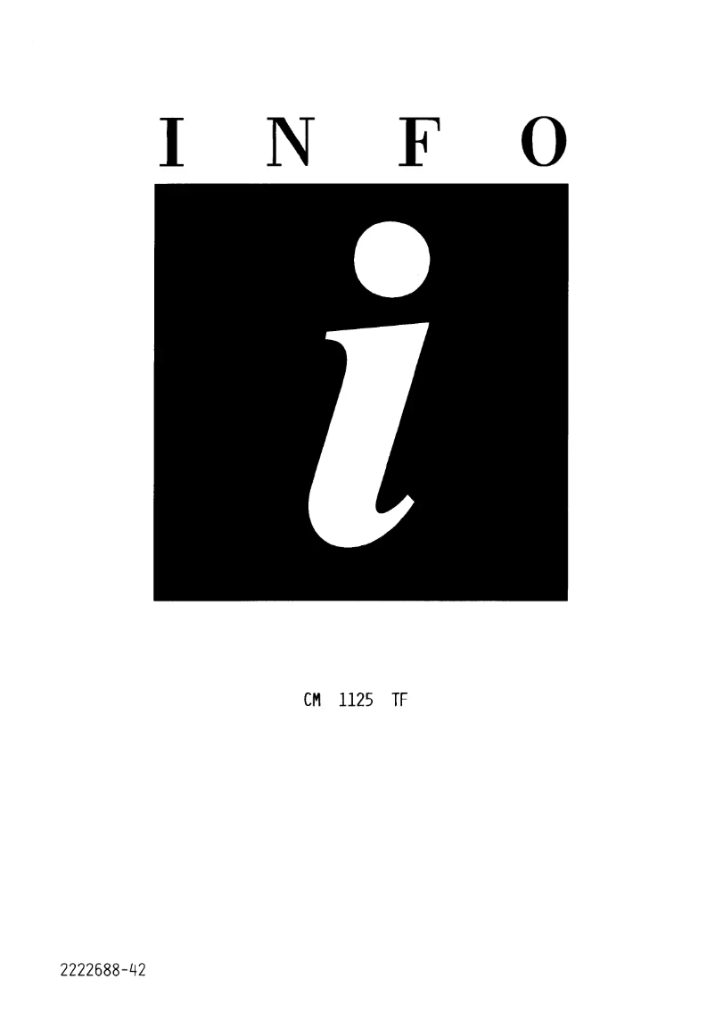 Page n°1 - Manuel utilisateur Marijnen CM 1125 TF
