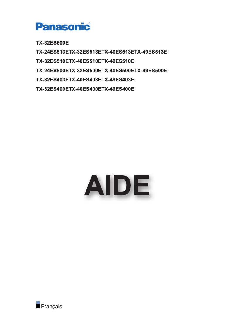 Page 1 de la notice Manuel utilisateur Panasonic TX-49ES510E