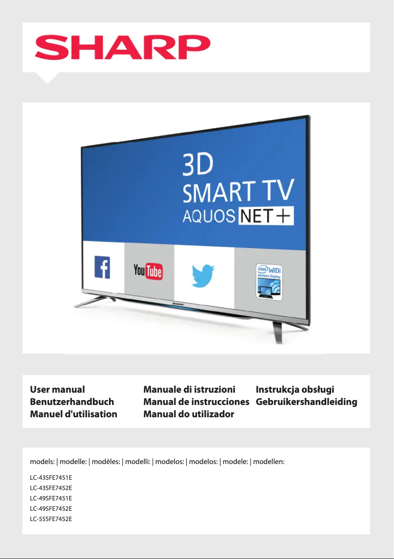 Page n°1 - Manuel utilisateur Sharp LC-49SFE7452E