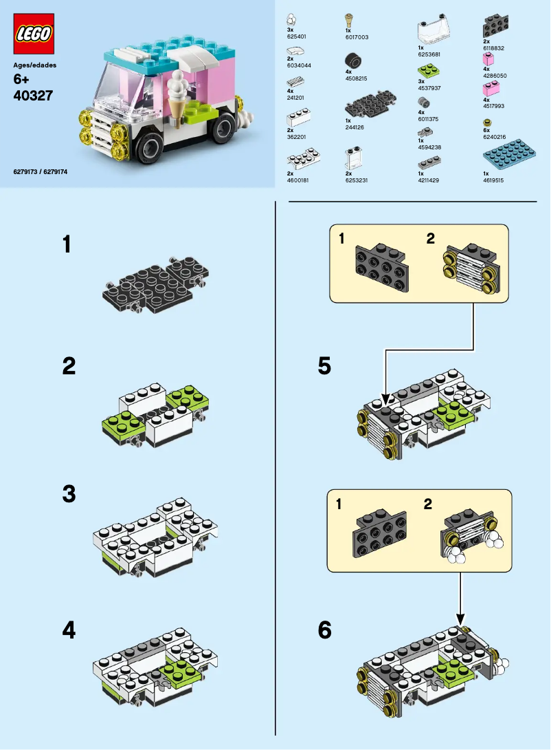Page 1 de la notice Manuel utilisateur Lego MMB Ice Cream Truck 40327