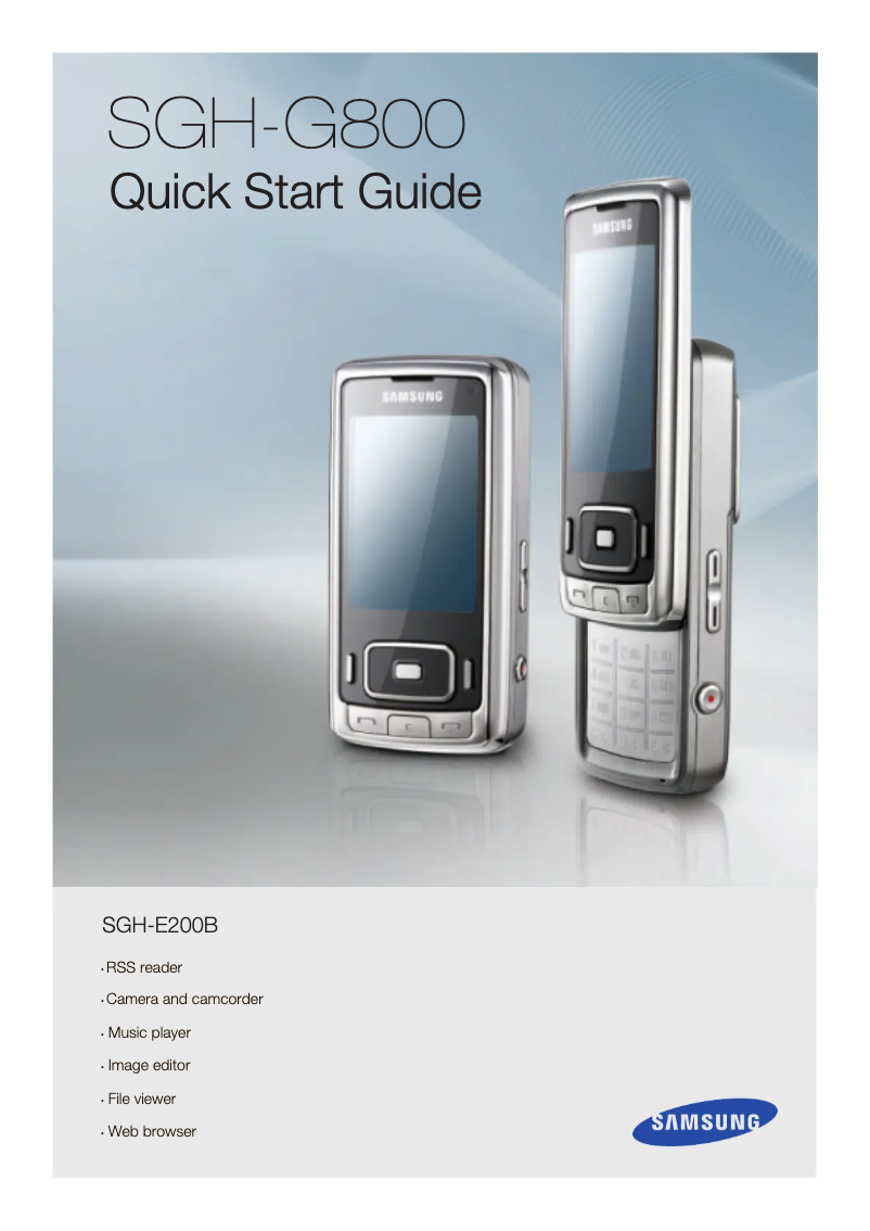 Page 1 de la notice Guide d'installation Samsung SGH-G800