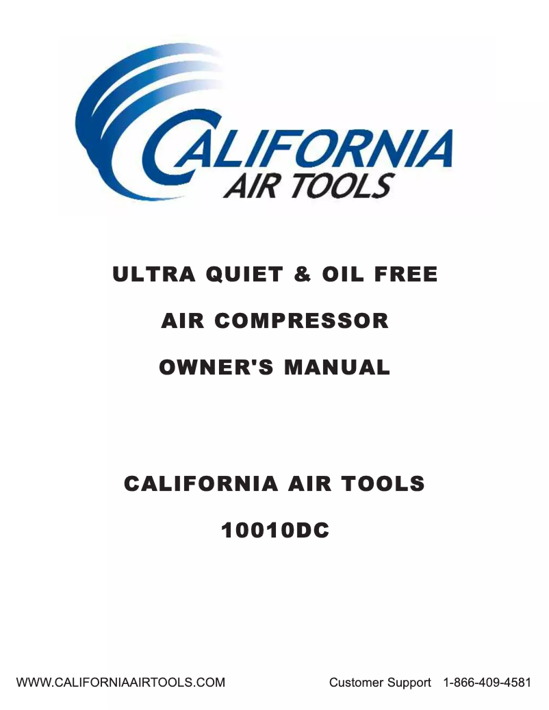 Page 1 de la notice Manuel utilisateur California Air Tools 10010DC