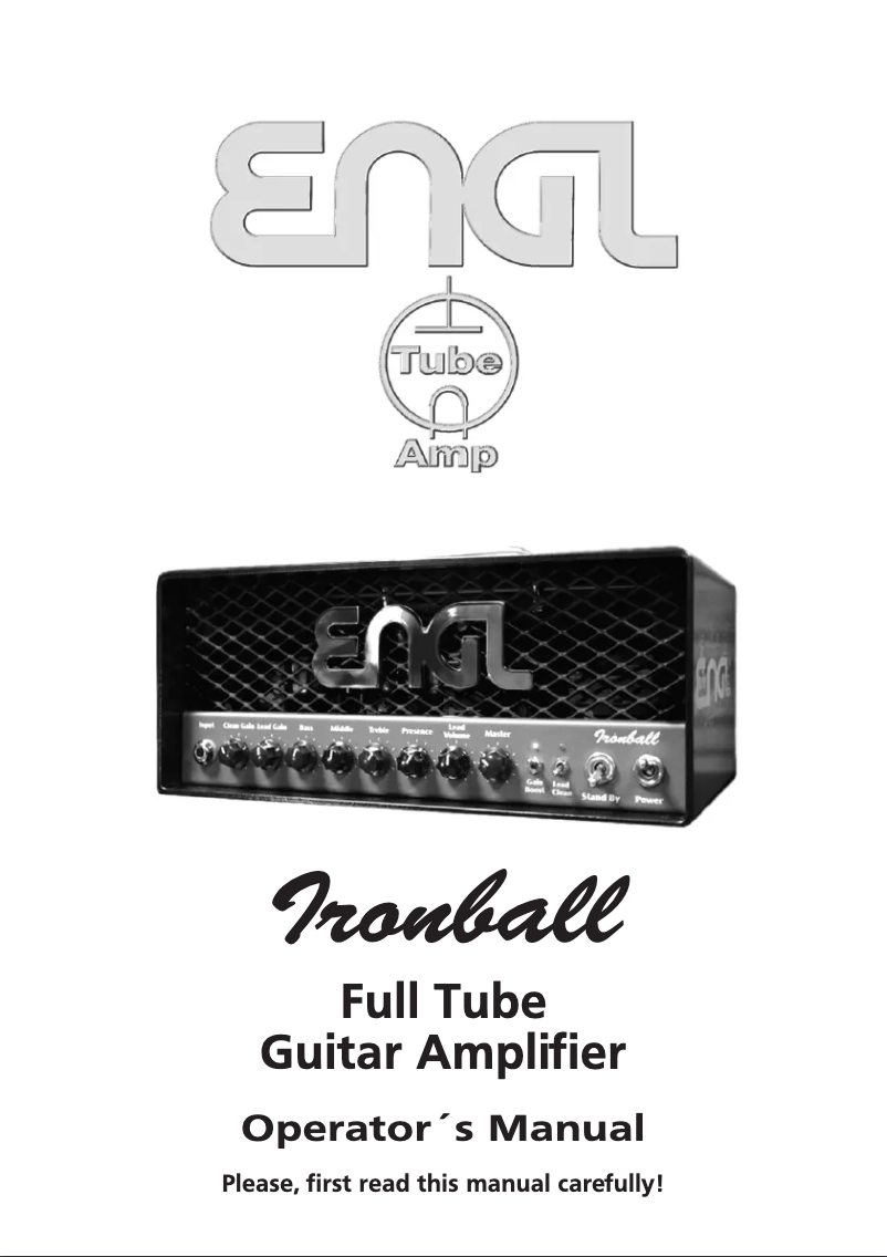 Page n°1 - Manuel utilisateur ENGL E606 Ironball Head 20