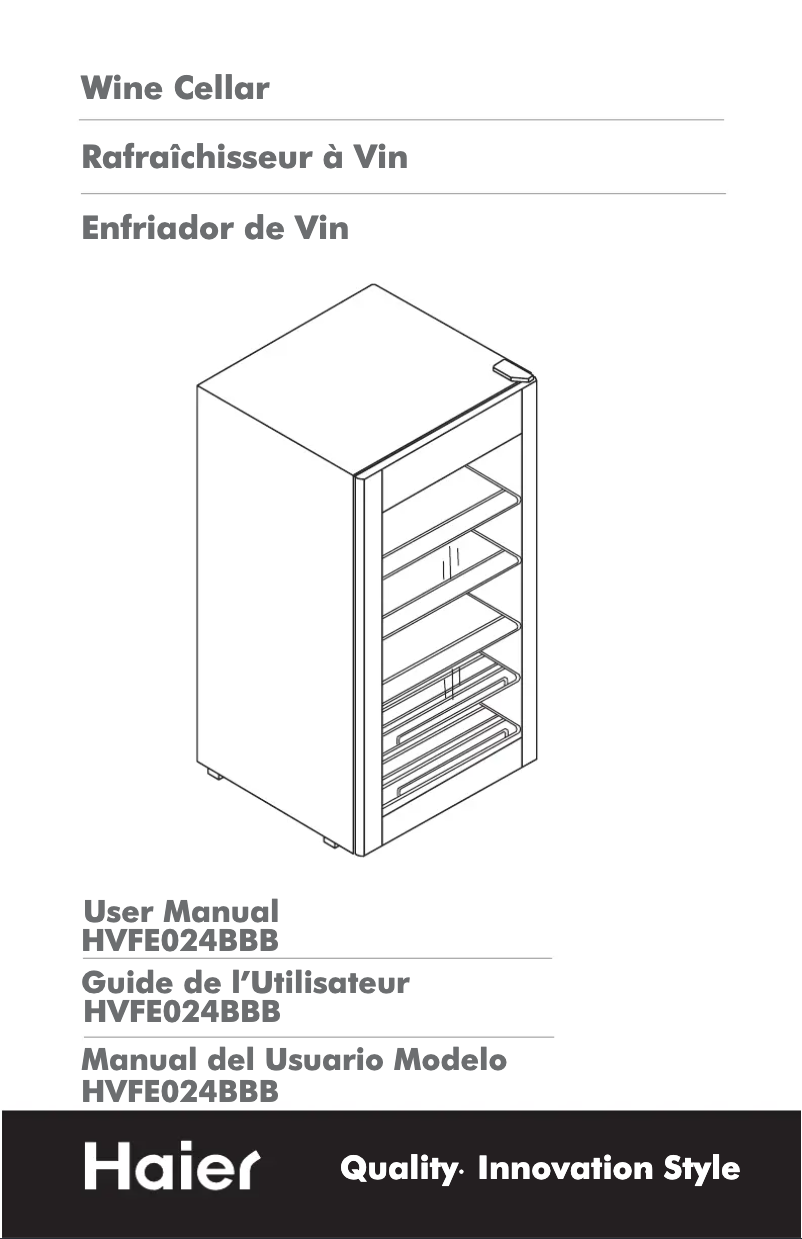 Image de la première page du manuel de l'appareil HVFE024BBB