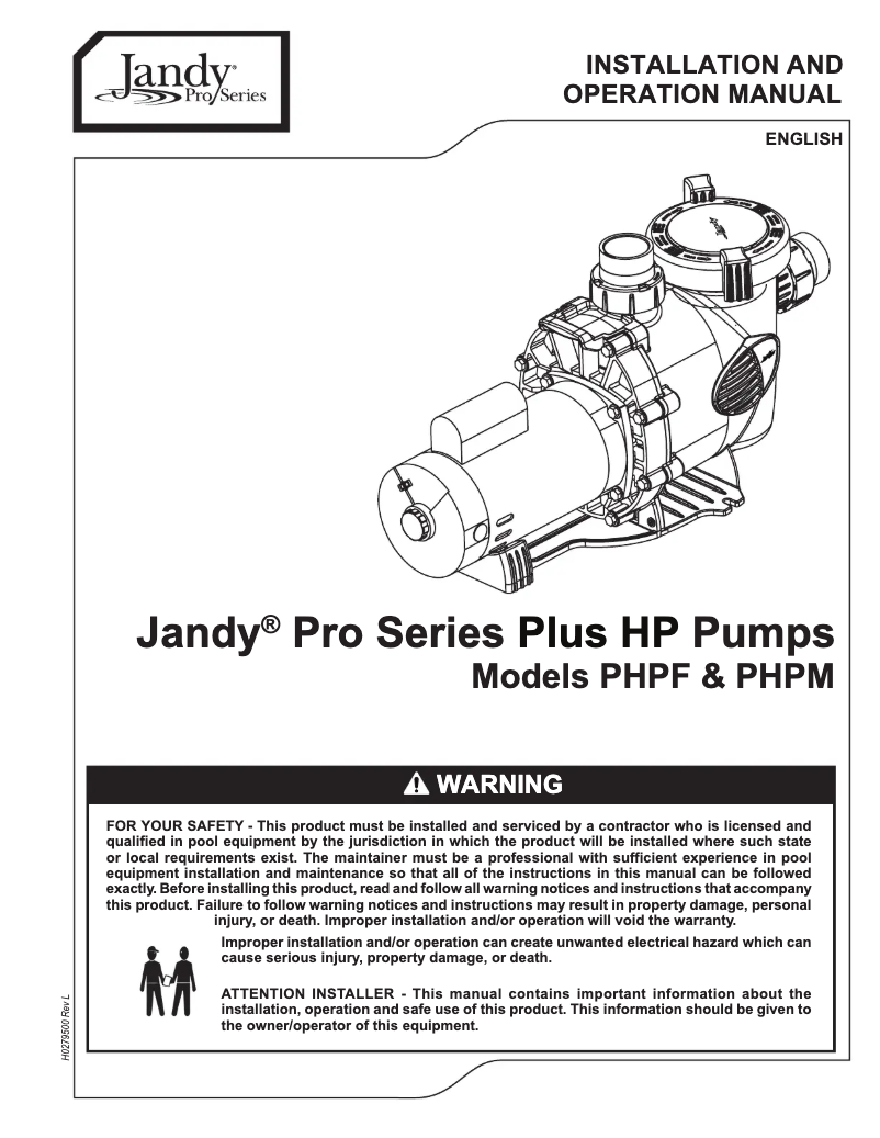 Page n°1 - Manuel utilisateur JANDY PlusHP