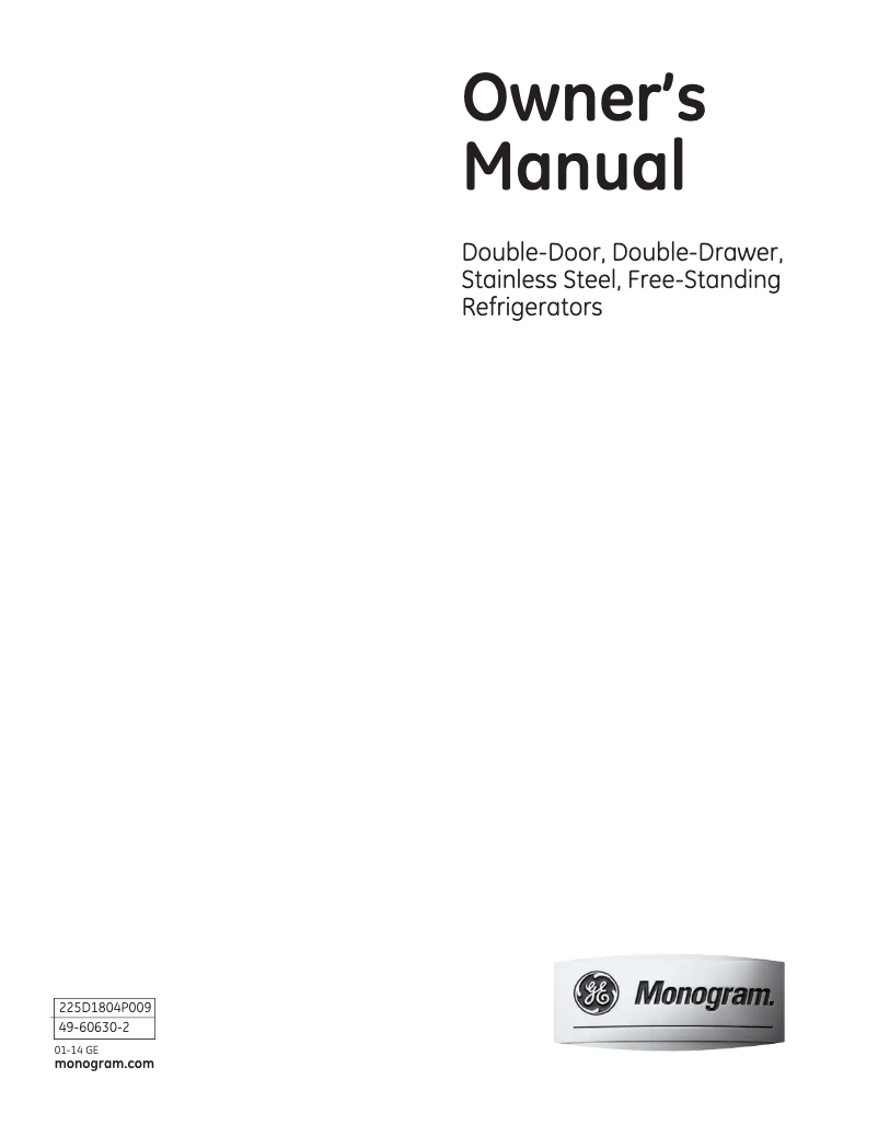 Página 1 del manual Manual de uso y mantenimiento GE ZFGB21HZSS