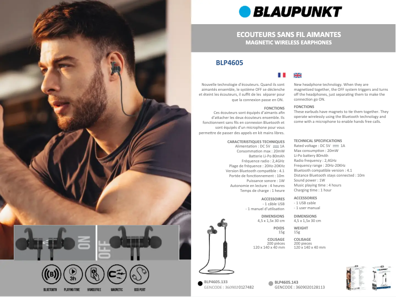 Page n°1 - Fiche technique Blaupunkt BLP4605