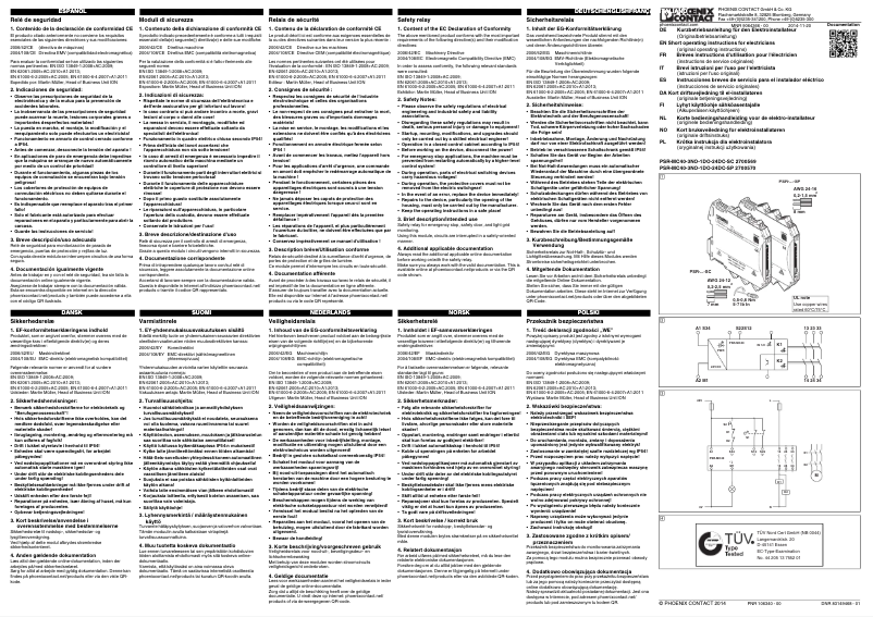 Page 1 de la notice Manuel utilisateur Phoenix Contact PSR-MC40-3NO-1DO-24DC-SP