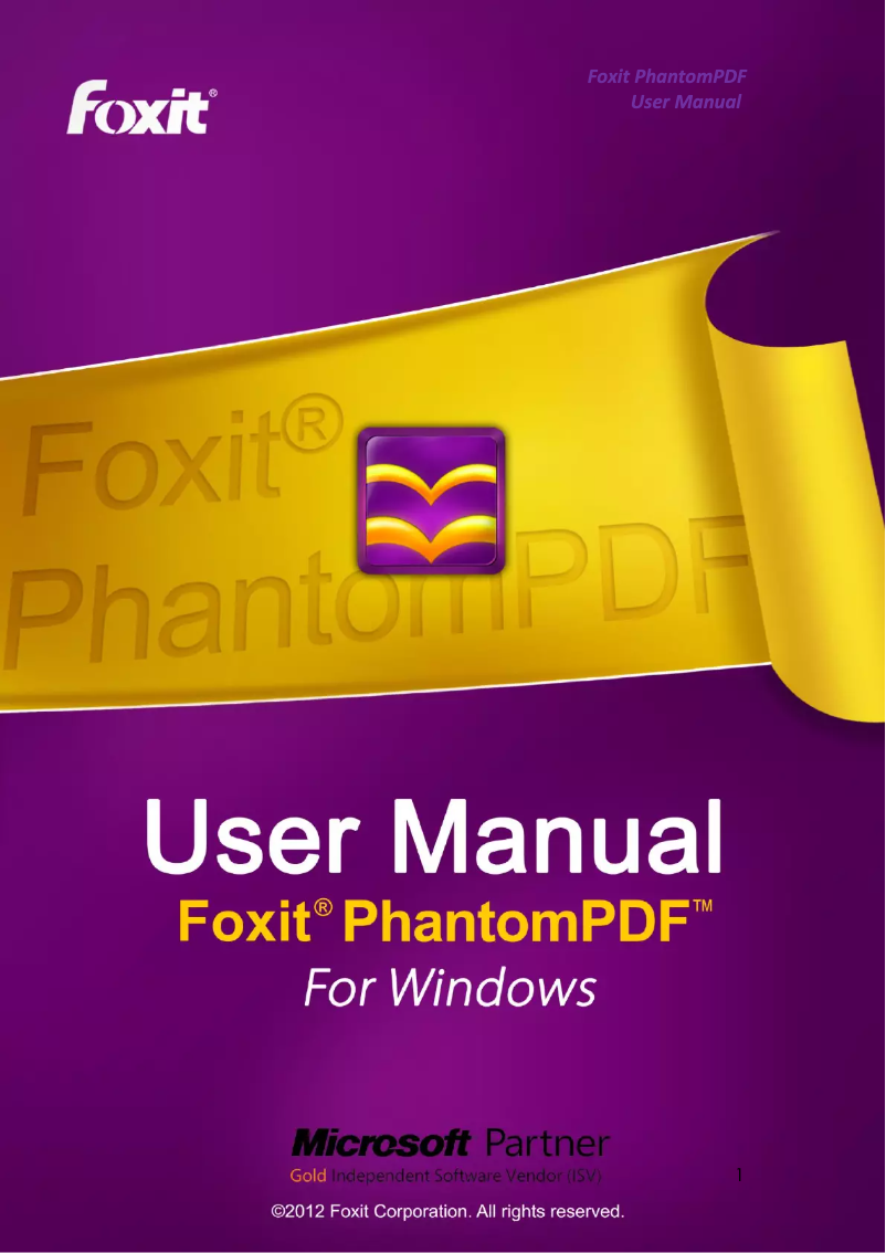 Page 1 de la notice Manuel utilisateur Foxit PhantomPDF 5.2
