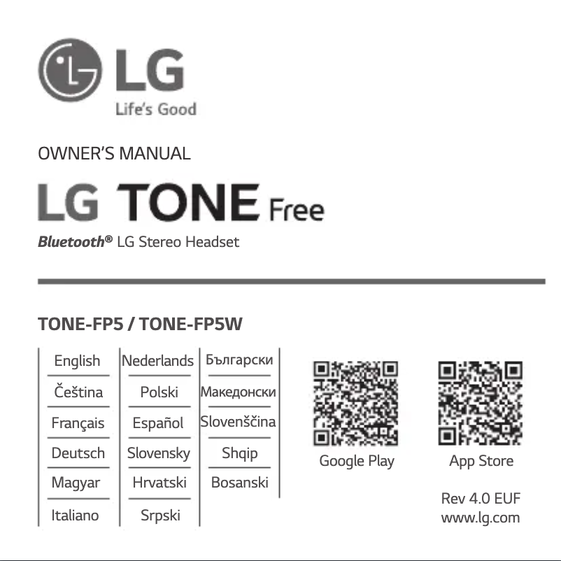 Page n°1 - Manuel utilisateur LG Tone Free FP5