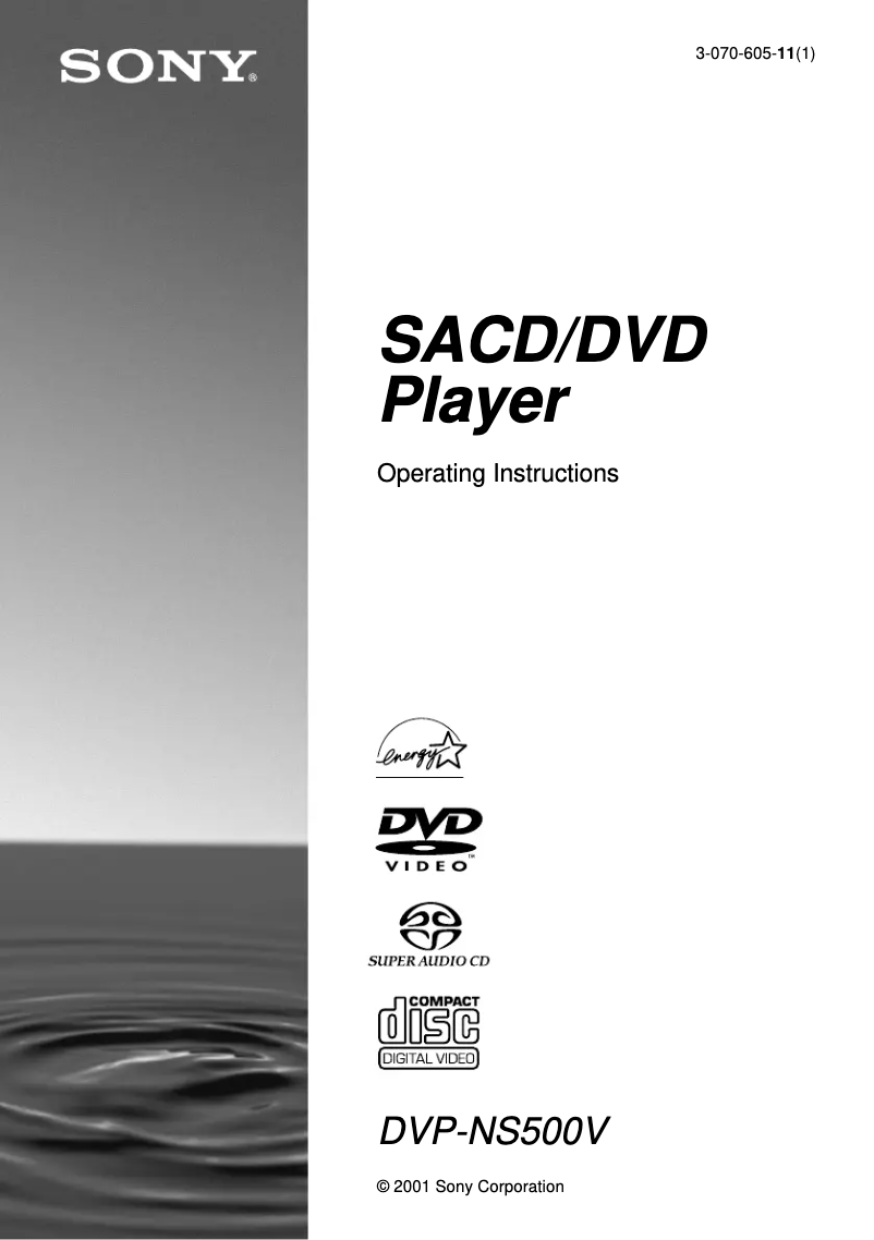 Page 1 de la notice Manuel utilisateur Sony DVP-NS500V