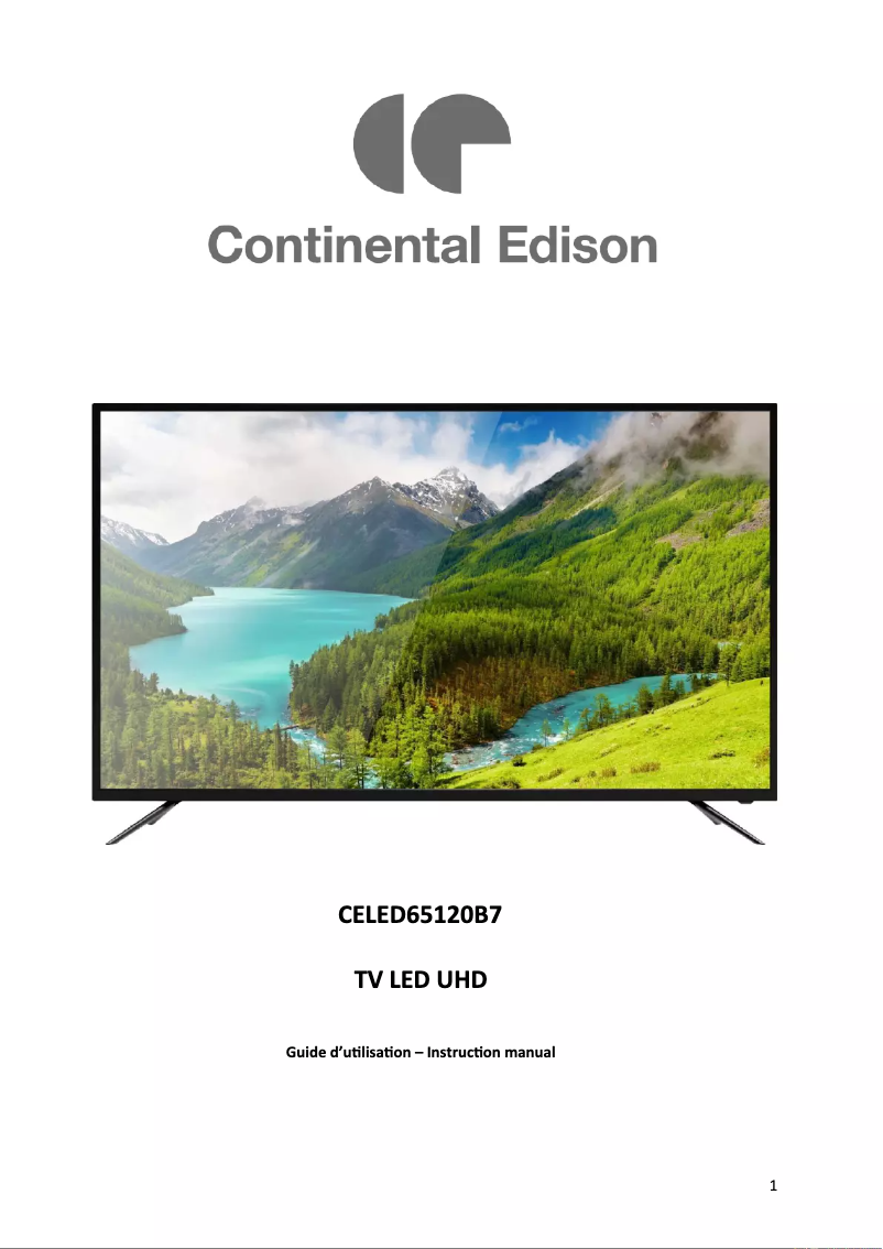 Page 1 de la notice Manuel utilisateur Continental Edison CELED65120B7