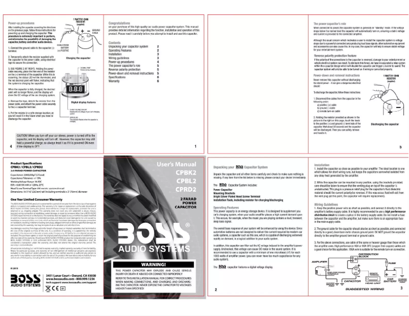 Page 1 de la notice Manuel utilisateur Boss CPRD2