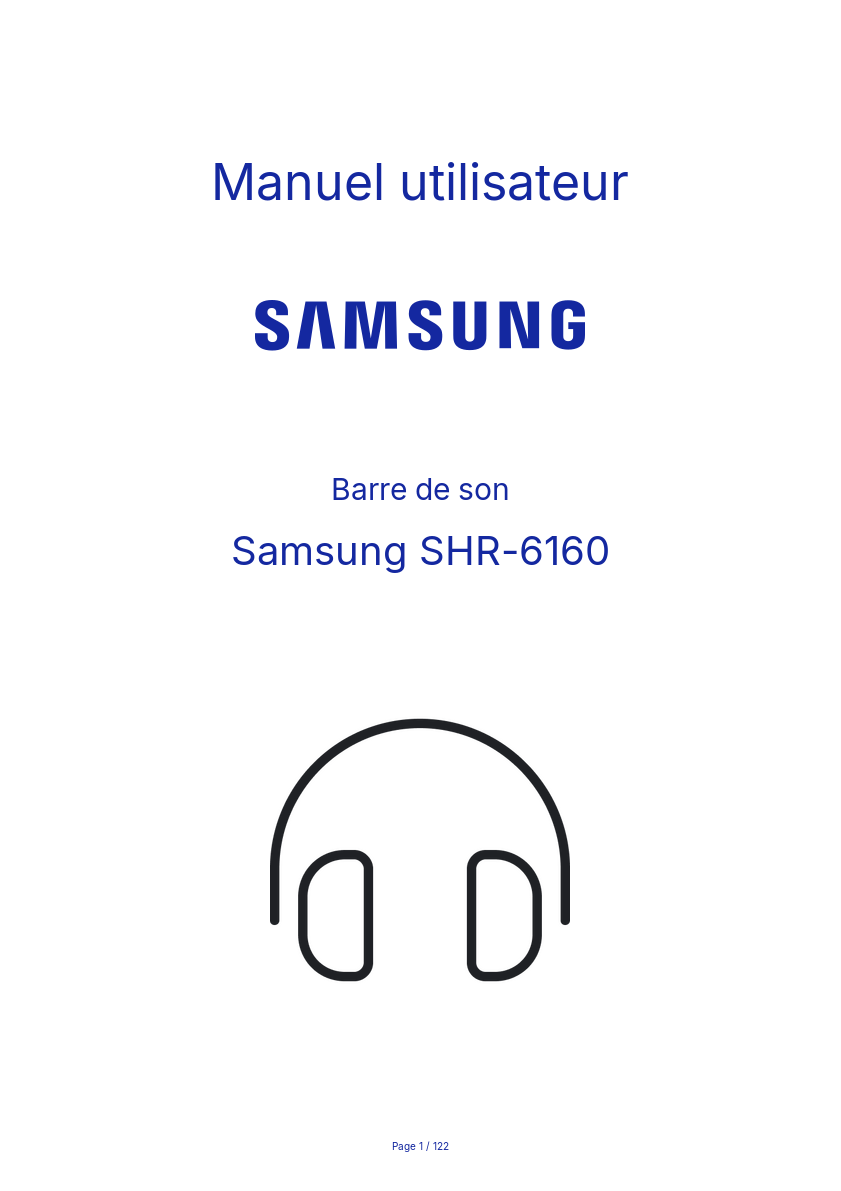 Page 1 de la notice Manuel utilisateur Samsung SHR-6160