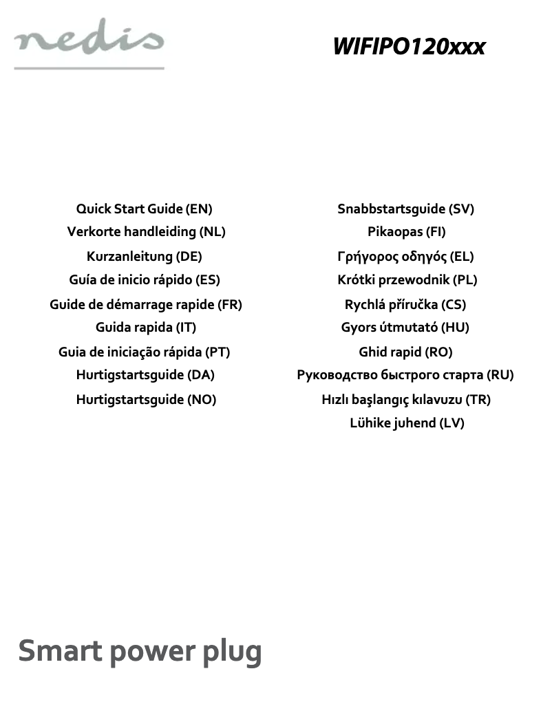 Page 1 de la notice Manuel utilisateur Nedis WIFIPO120EWT