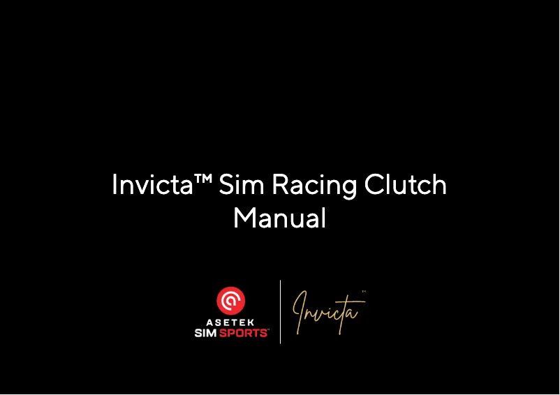 Page n°1 - Manuel utilisateur Asetek Invicta Sim Racing Clutch