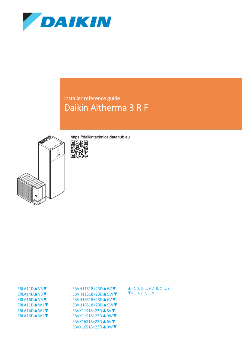 Page 1 de la notice Guide d'installation Daikin EBVX11S23DJ6V