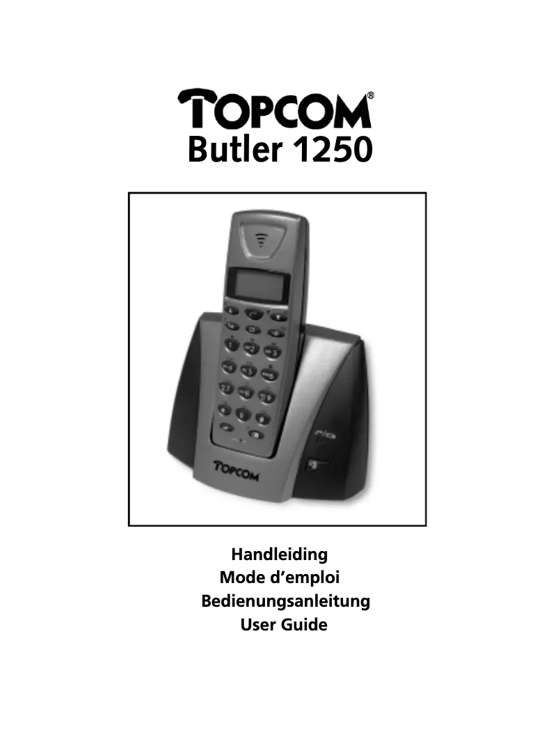 Page n°1 - Manuel utilisateur Topcom Butler 1250