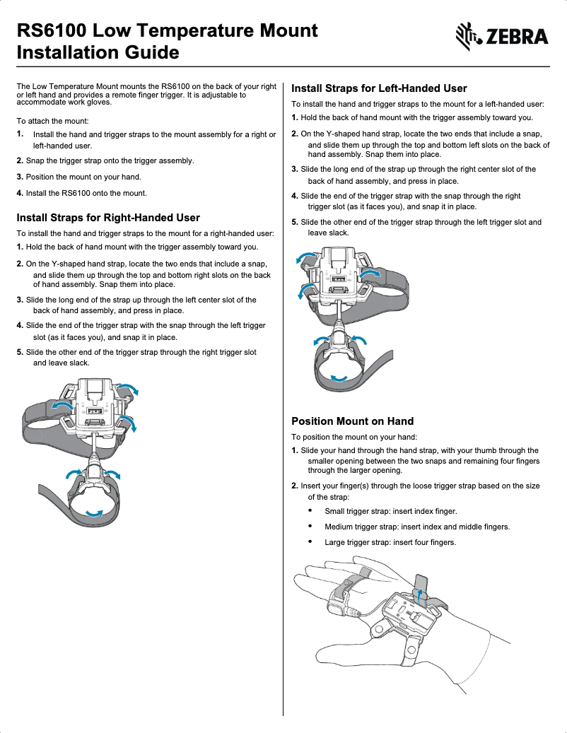 Page 1 de la notice Guide d'installation Zebra RS6100
