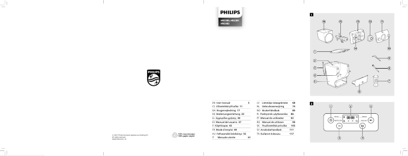 Page 1 de la notice Manuel utilisateur Philips Avance Collection HR2381