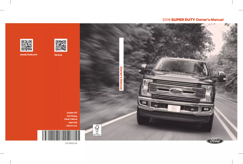 Page 1 de la notice Manuel utilisateur Ford F-350 (2018)