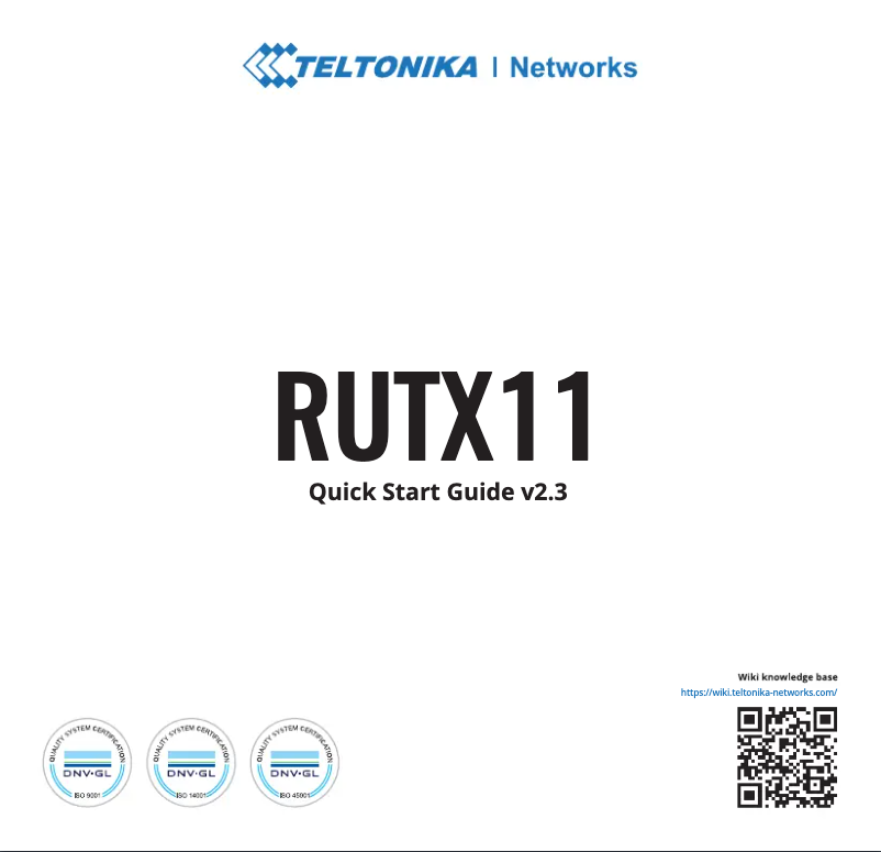 Page n°1 - Guide de démarrage rapide Teltonika RUTX11