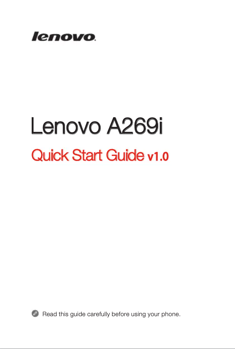 Page 1 de la notice Manuel utilisateur Lenovo A269I