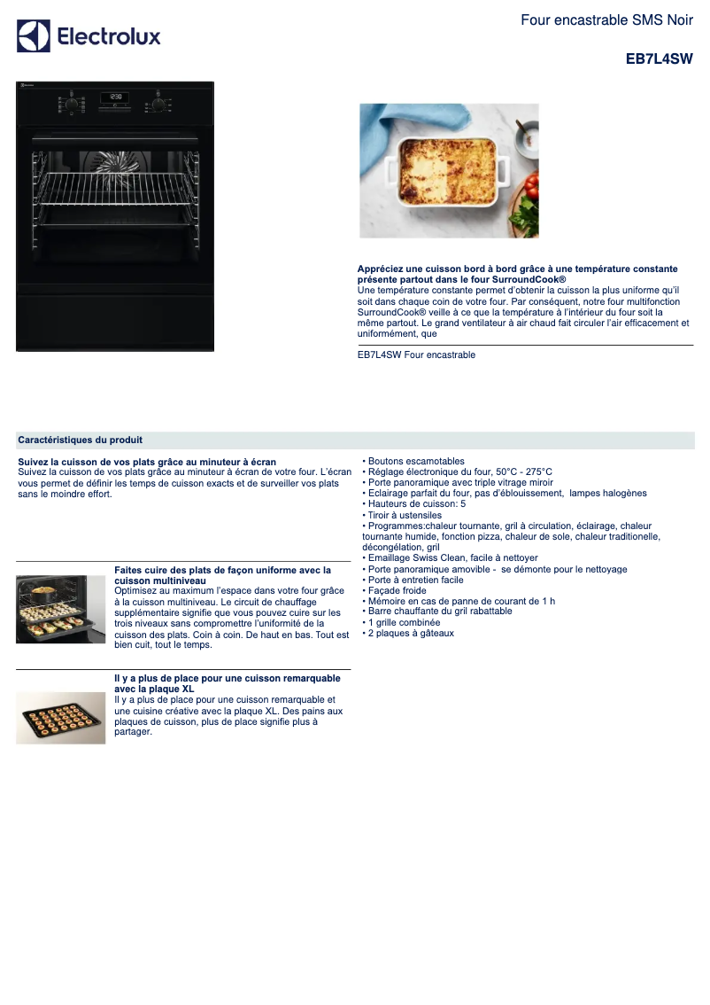 Image de la première page du manuel de l'appareil EB7L4SW