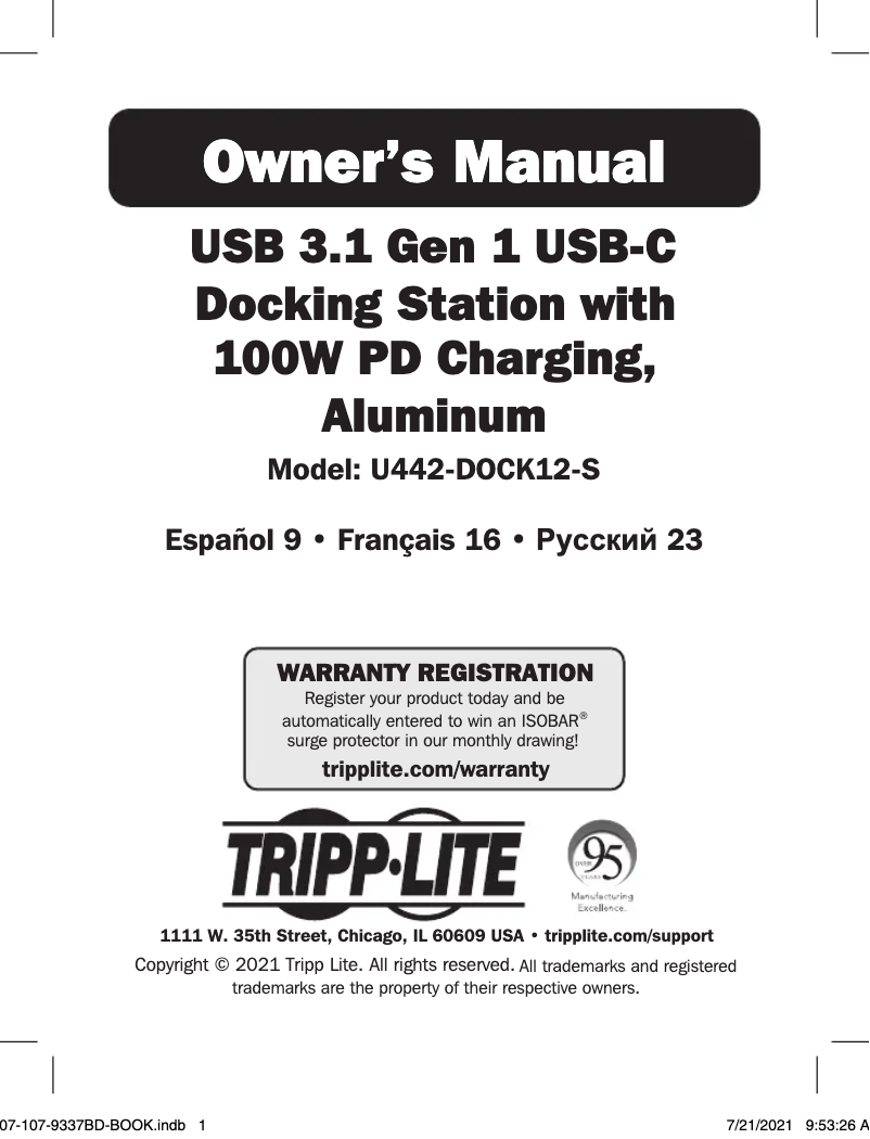 Página 1 del manual Manual de usuario Tripp Lite U442-DOCK12-S