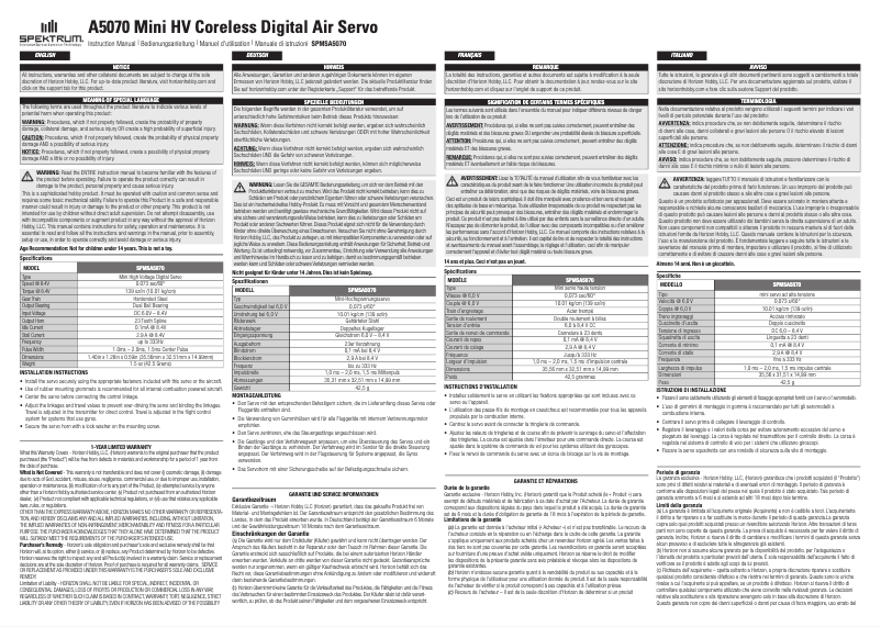 Image de la première page du manuel de l'appareil A5070