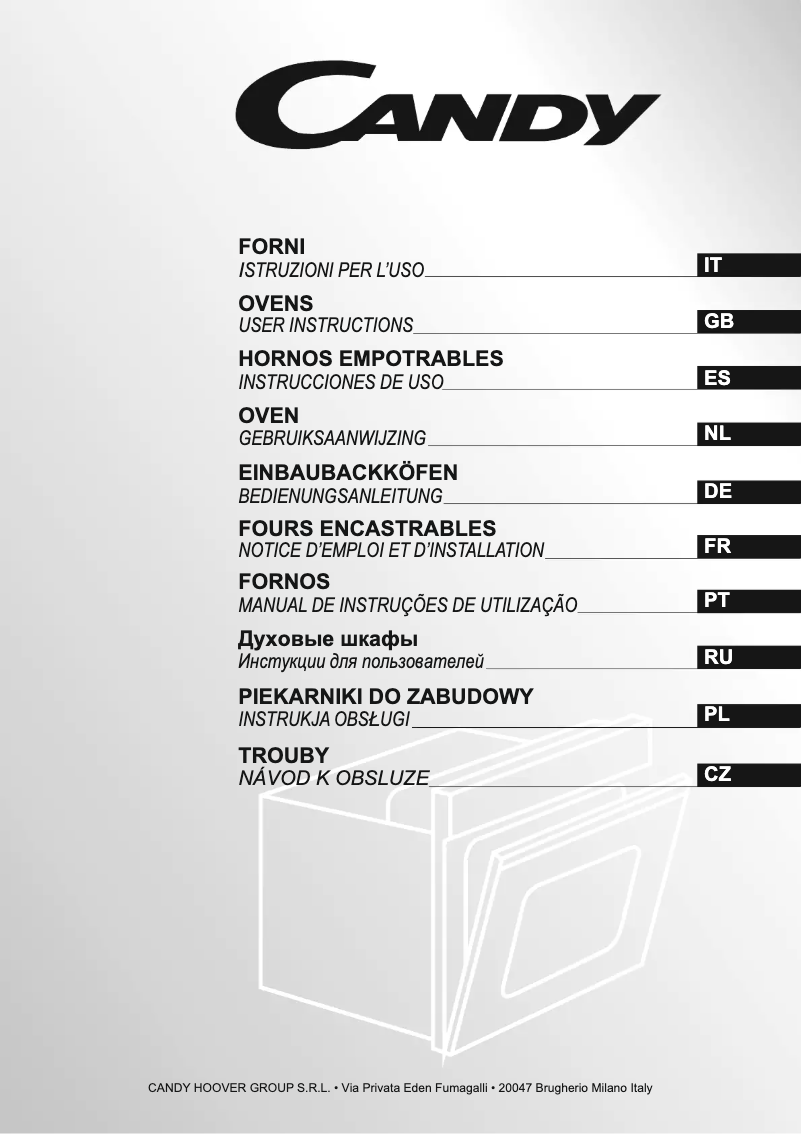 Page 1 de la notice Manuel utilisateur Candy FET929WXL JV