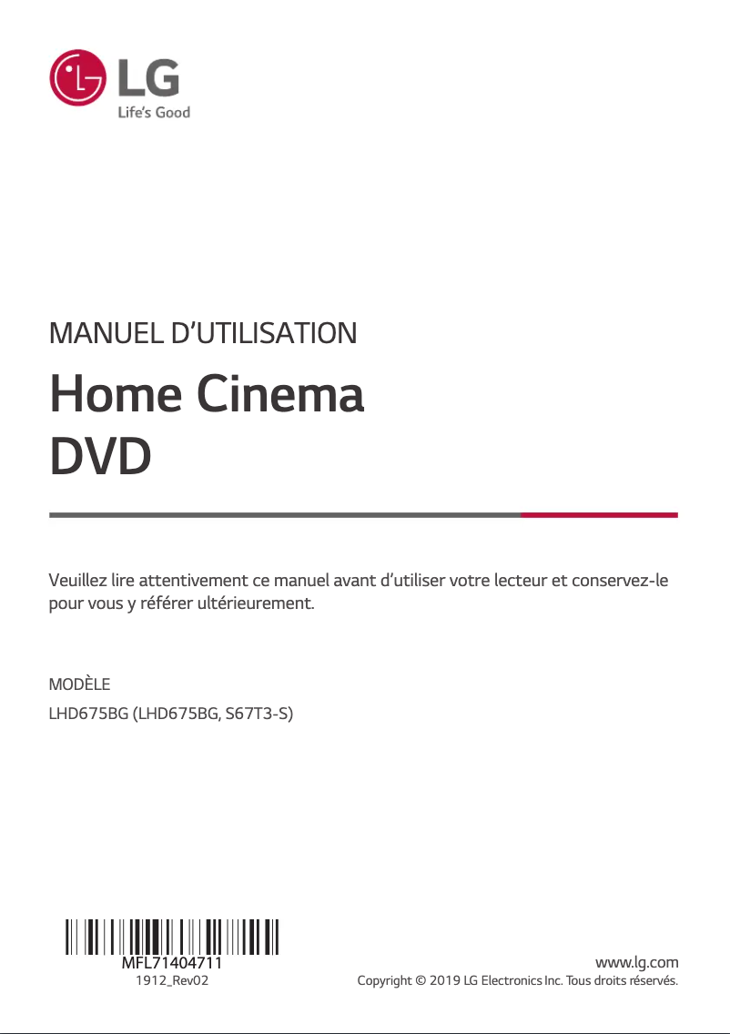 Página 1 del manual Manual de usuario LG LHD675BG