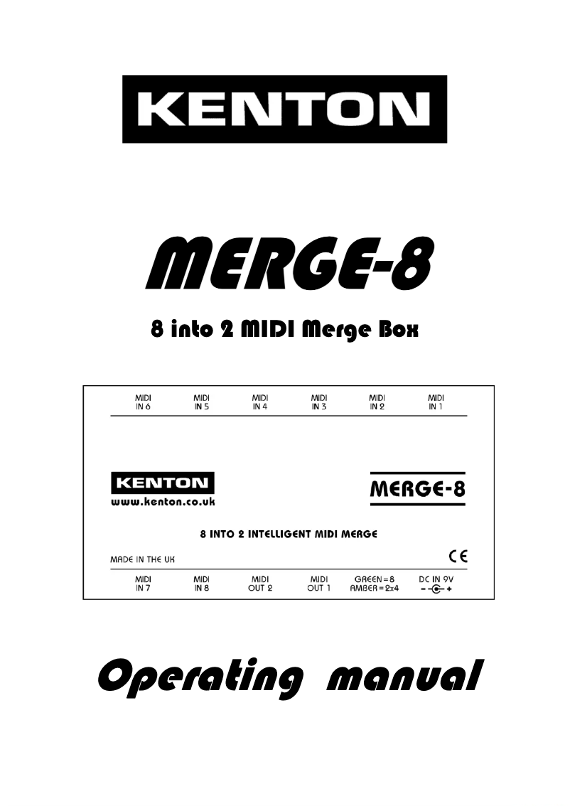 Page 1 de la notice Manuel utilisateur Kenton MERGE-8