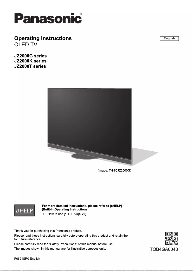 Page 1 de la notice Manuel utilisateur Panasonic TH-65JZ2000K