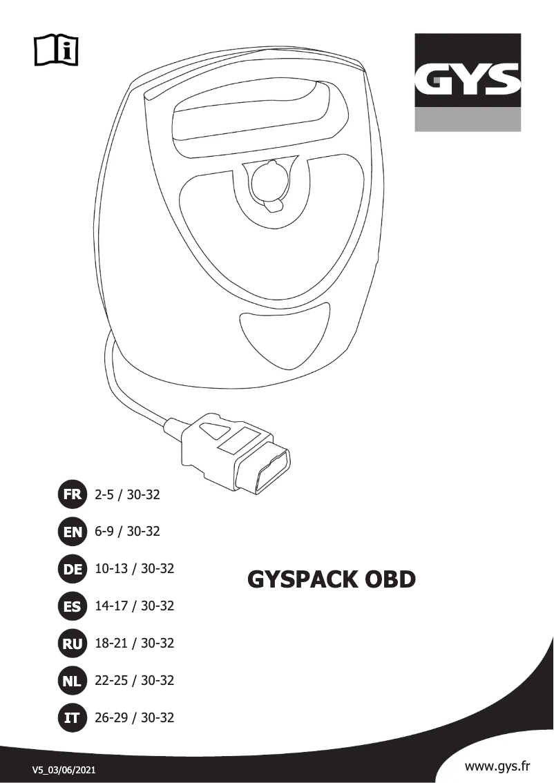 Page 1 de la notice Manuel utilisateur GYS Gyspack OBD