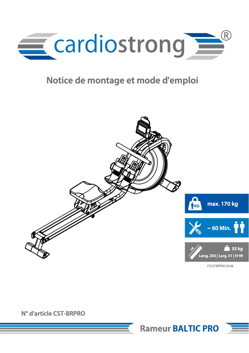 Page n°1 - Manuel utilisateur Cardiostrong Baltic Pro