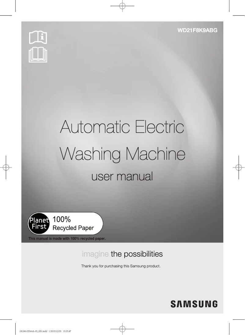 Image de la première page du manuel de l'appareil WD21F8K9ABG