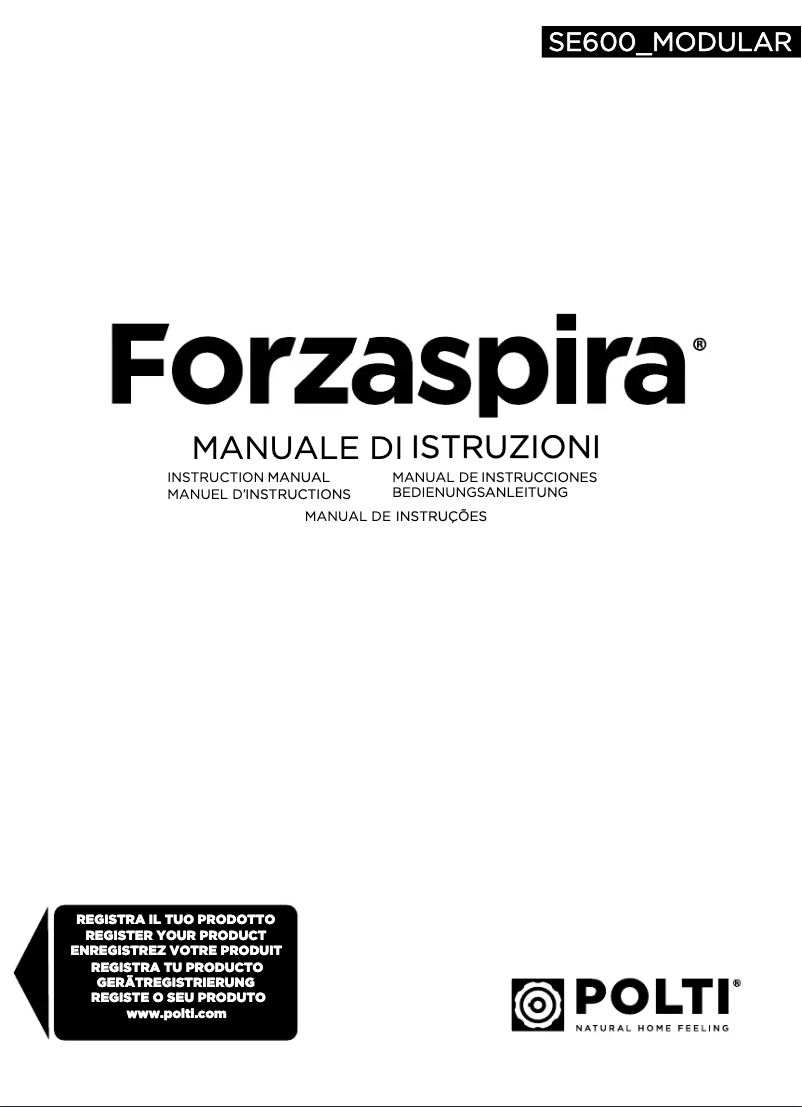 Página 1 del manual Manual de usuario Polti Forzaspira SE600