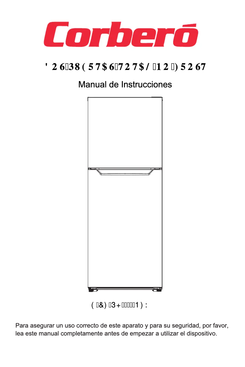 Page 1 de la notice Manuel utilisateur Corbero E-CF2PH14420NFW