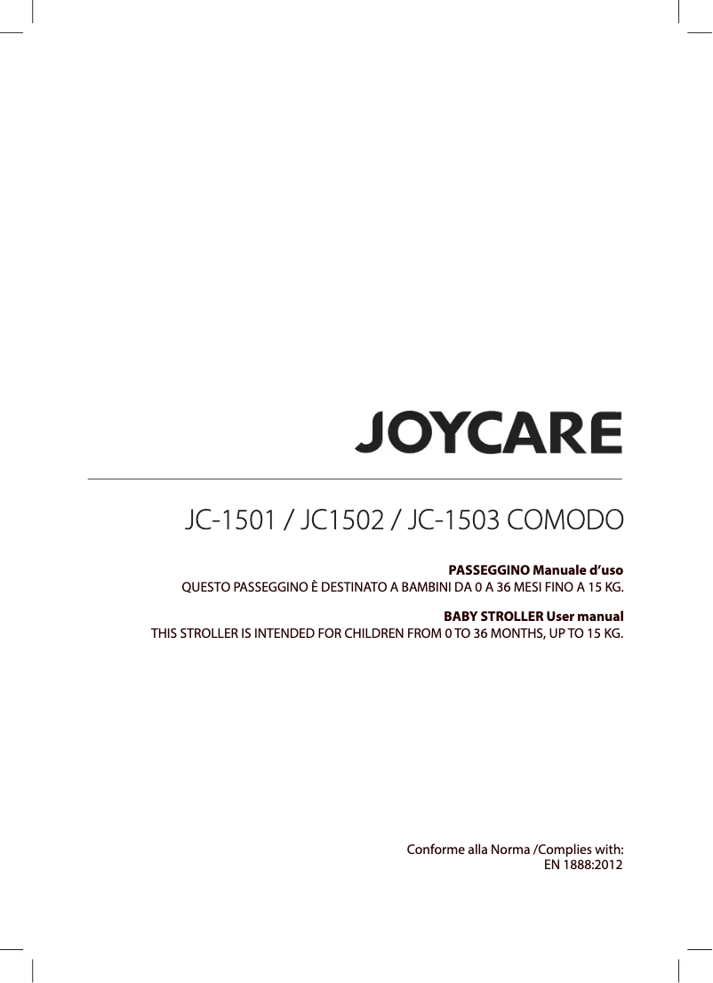 Page 1 de la notice Manuel utilisateur Joycare Comodo JC-1503