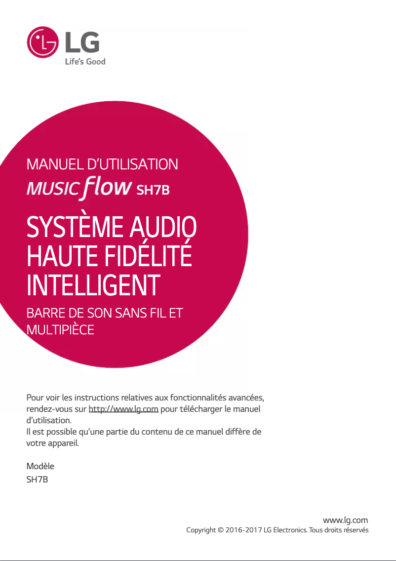Page n°1 - Manuel utilisateur LG SH7B