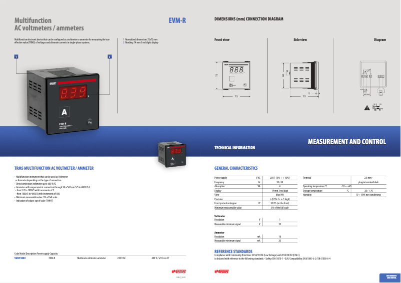 Page n°1 - Fiche technique Vemer EVM-R