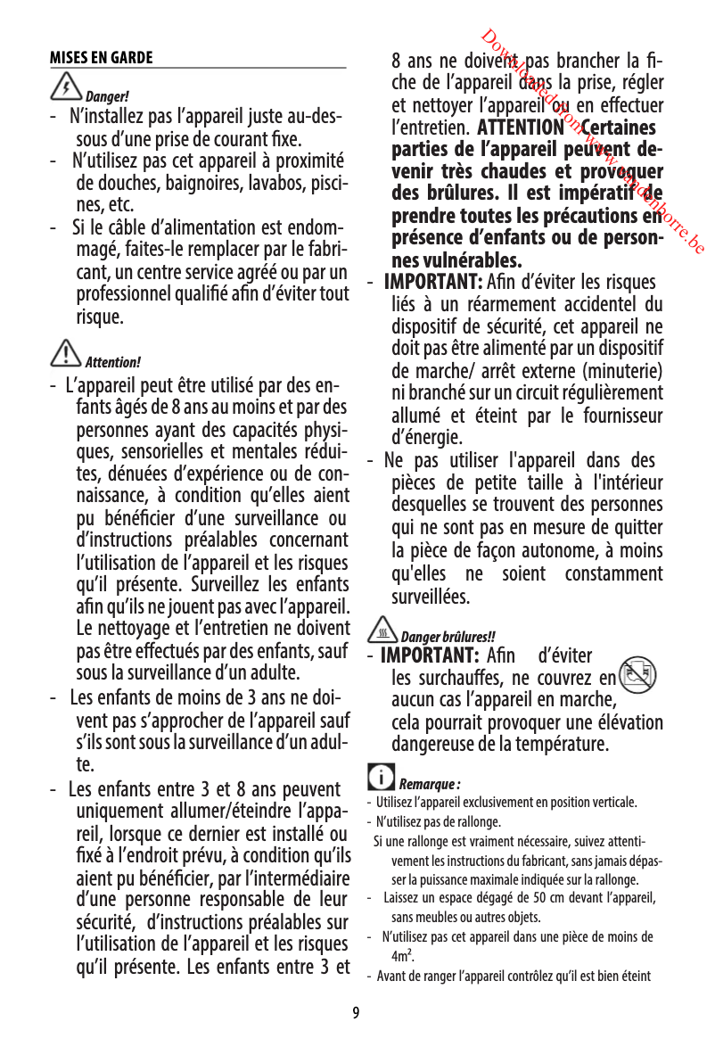 Page 1 de la notice Manuel utilisateur DeLonghi DCH7032