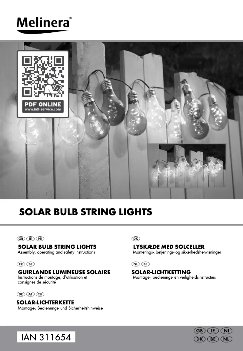 Page 1 de la notice Manuel utilisateur Melinera IAN 311654