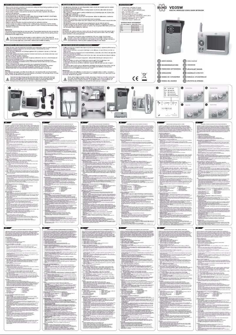 Page 1 de la notice Manuel utilisateur Elro VD35W