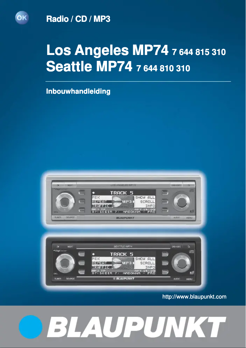 Page 1 de la notice Manuel utilisateur Blaupunkt Seattle MP74