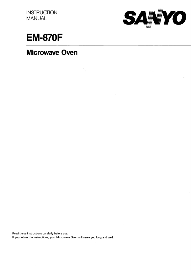 Page n°1 - Manuel utilisateur Sanyo EM-870F