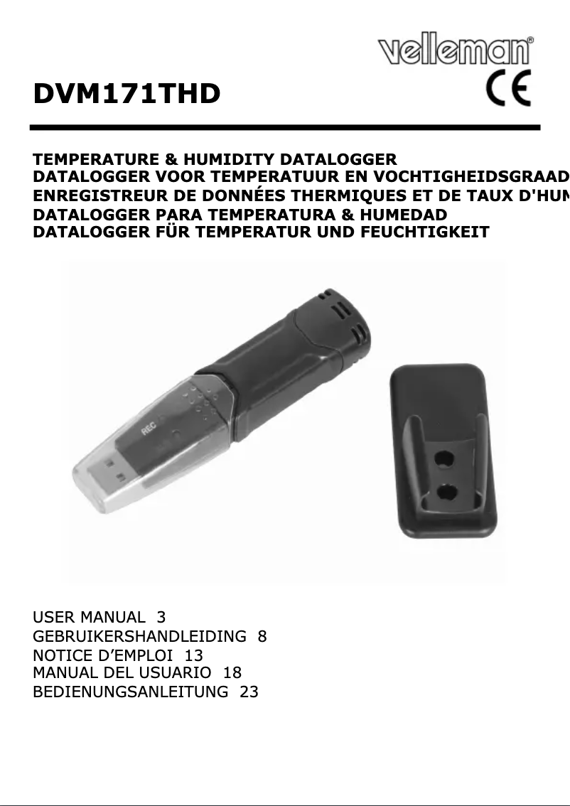 Página 1 del manual Manual de usuario Velleman DVM171THD